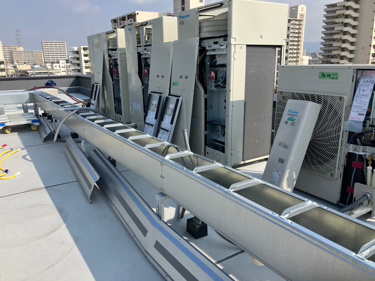 空調設備新設に伴う電源設備工事実施