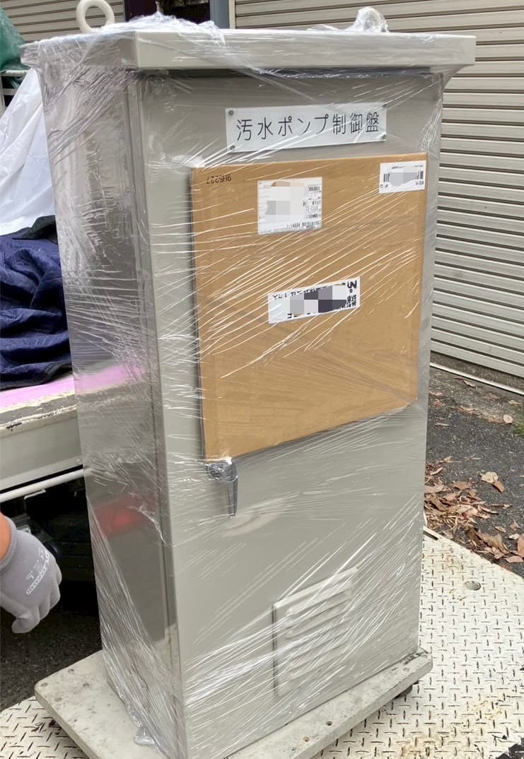 ポンプ制御盤製作現地納品作業