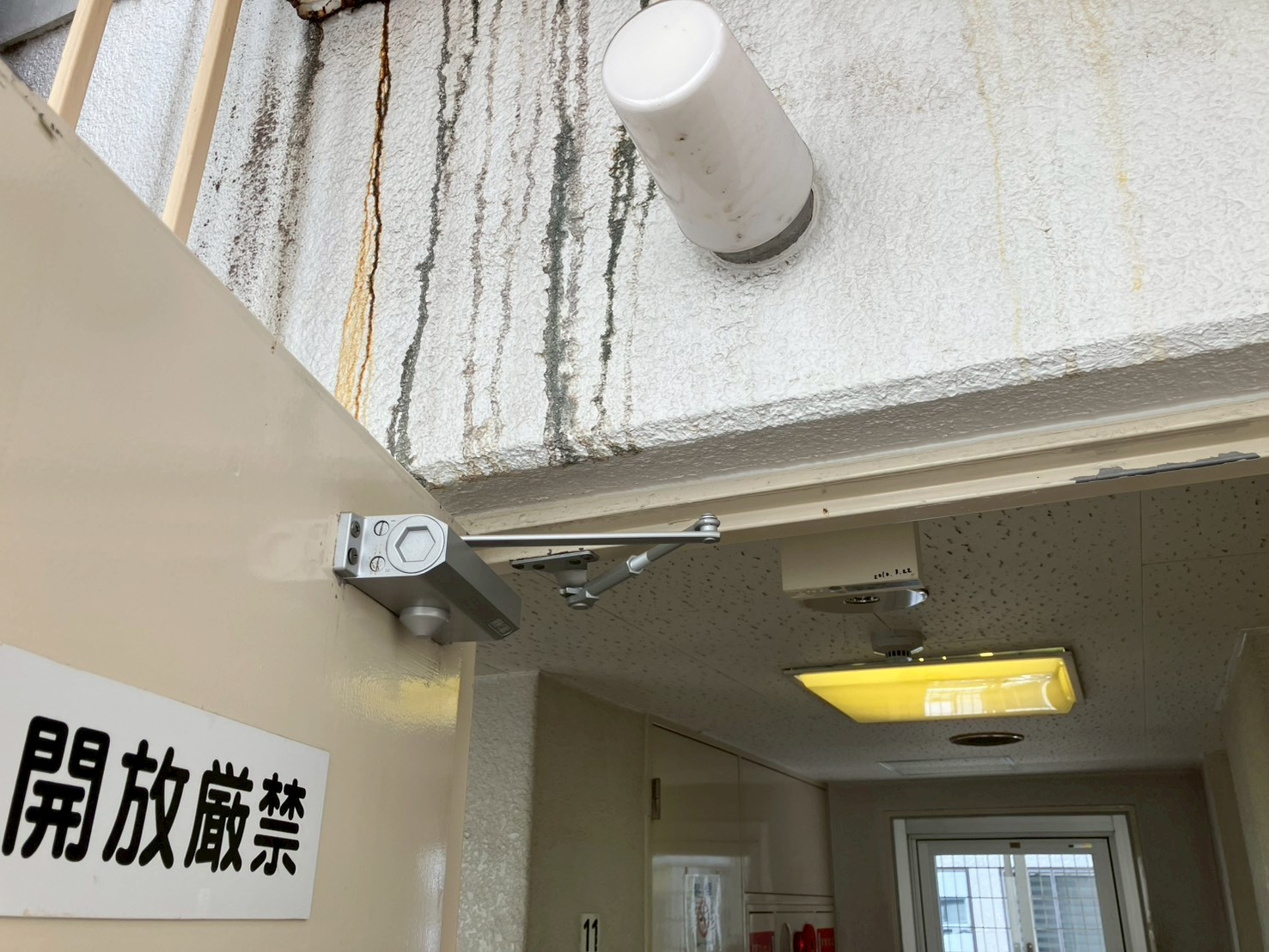 照明設備改修工事 エレベーター前の既存照明