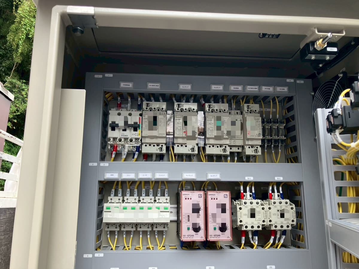 ポンプ制御盤製作現地納品作業